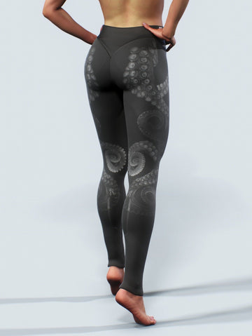 Black Octopus Tights-High waisted leggings-bootysculpted